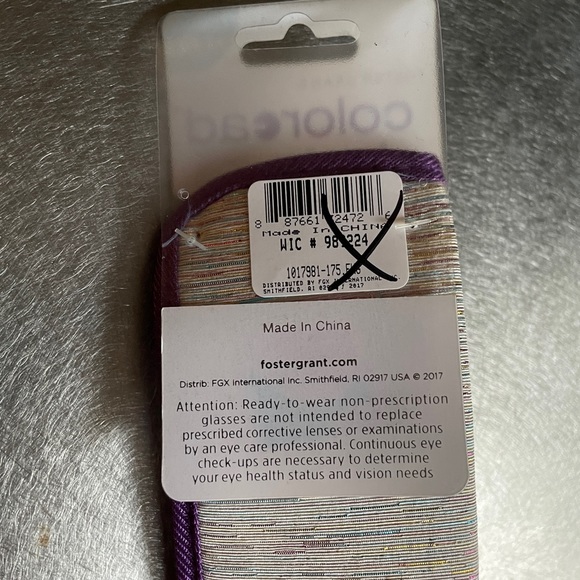 Foster Grant Purple Crystal Vision Cleo Readers with Case, +1.75, NWT. - Picture 6 of 9